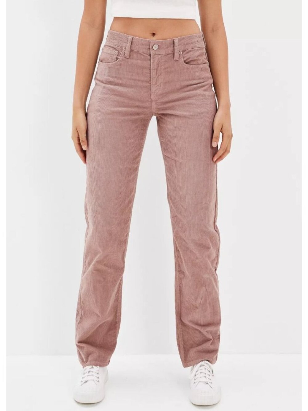 American Eagle Stretch Corduroy '90s Straight Pant Women's Size 18 in Mauve EUC!